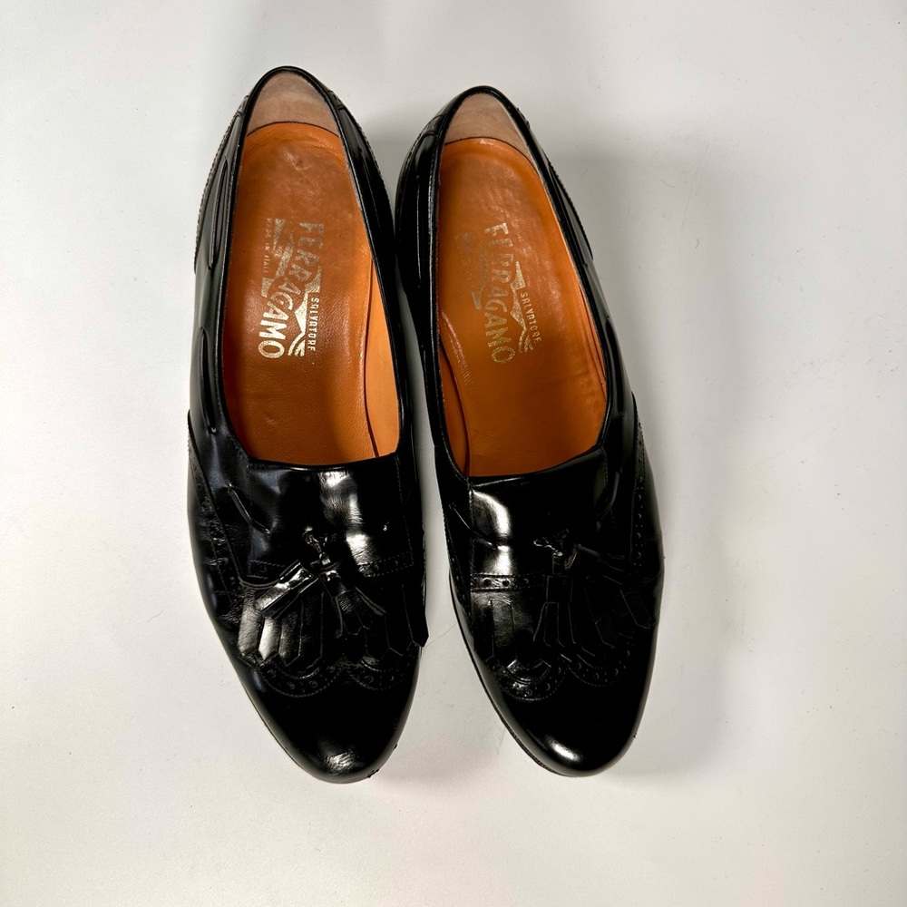 Salvatore Ferragamo Men’s Bordoux Wingtop Kiltie Tassel Designers Loafers - Picture 4 of 11